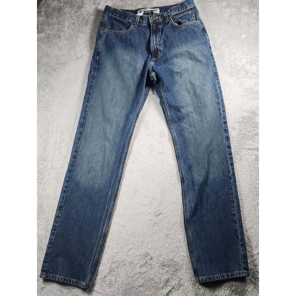Harley-Davidson Jeans Mens 33x34 (Fits 31x34) Blue Straight Leg Genuine‎ Denim